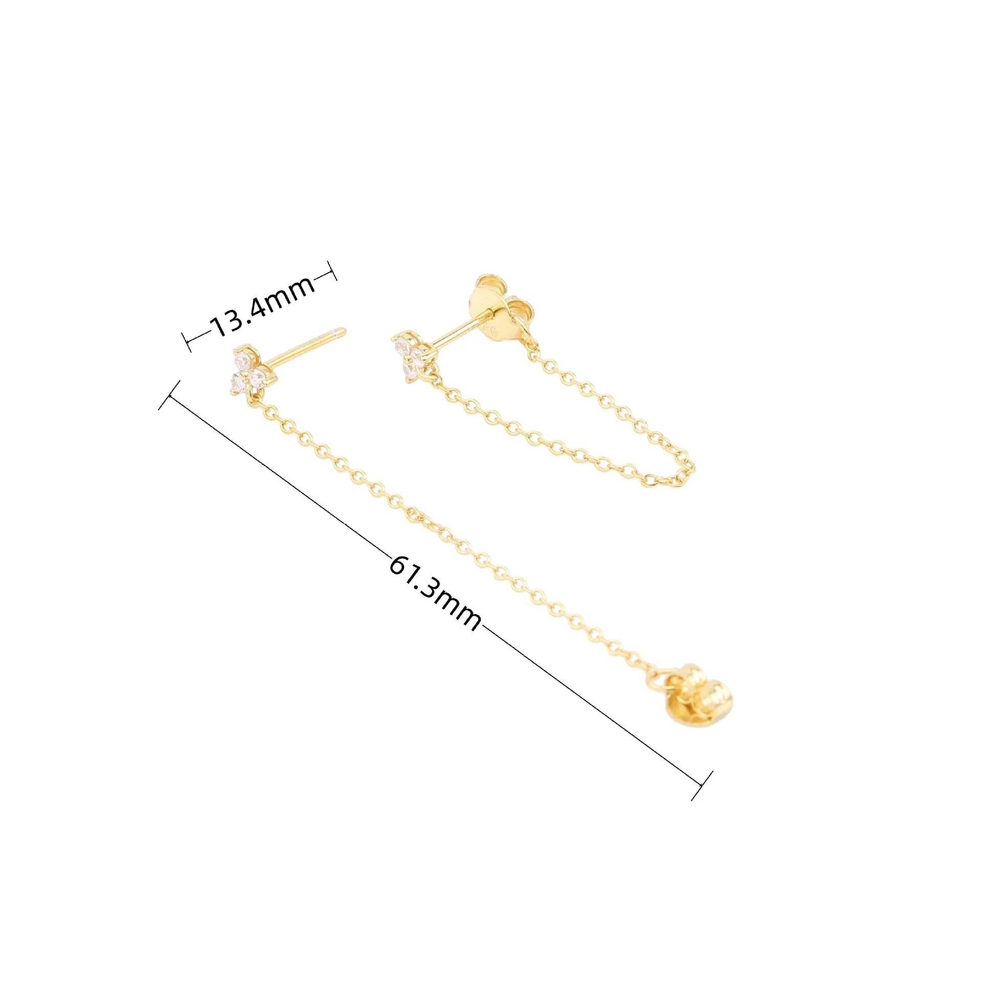1 Pair 925 Sterling Silver Printing Drop Earrings display picture 2