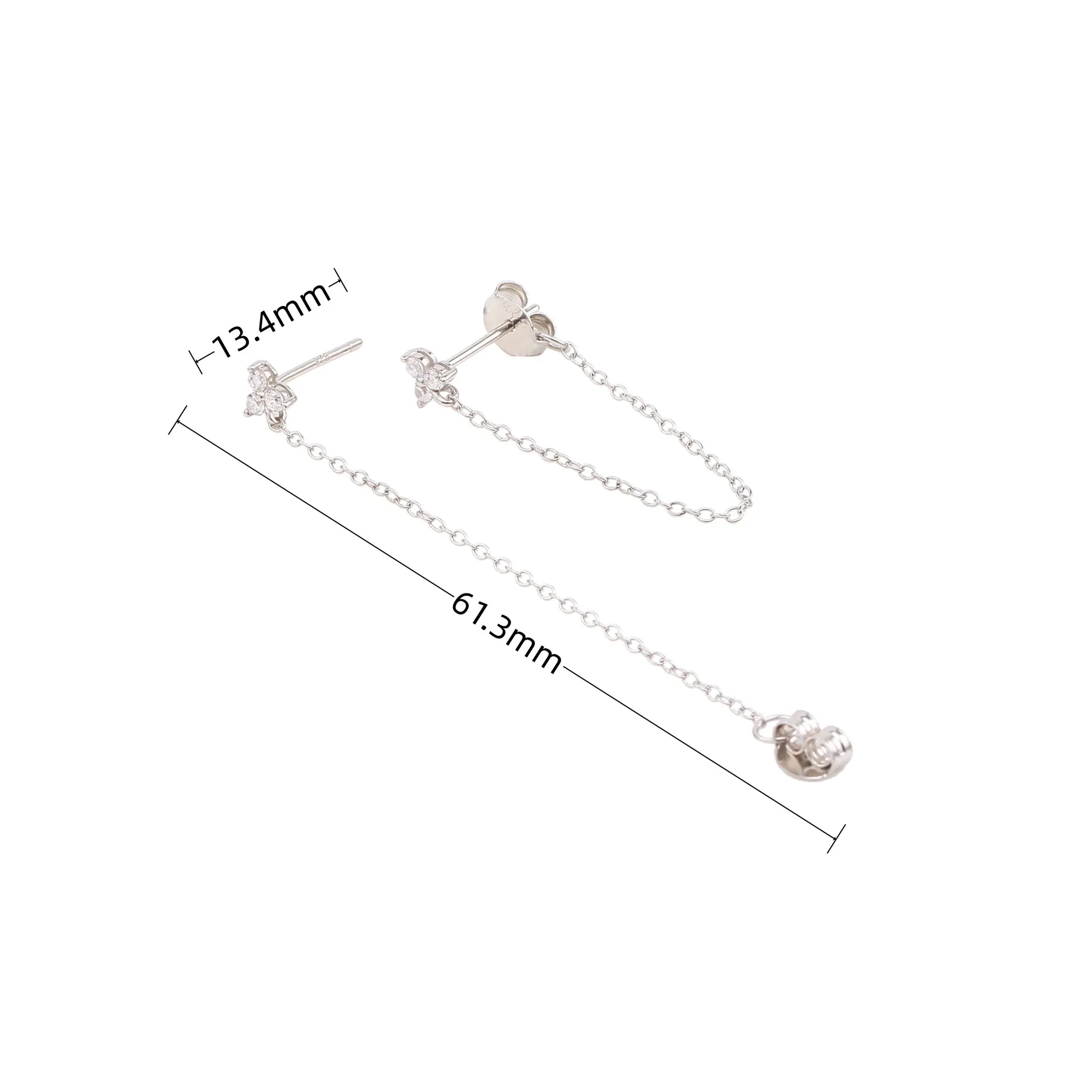1 Pair 925 Sterling Silver Printing Drop Earrings display picture 4