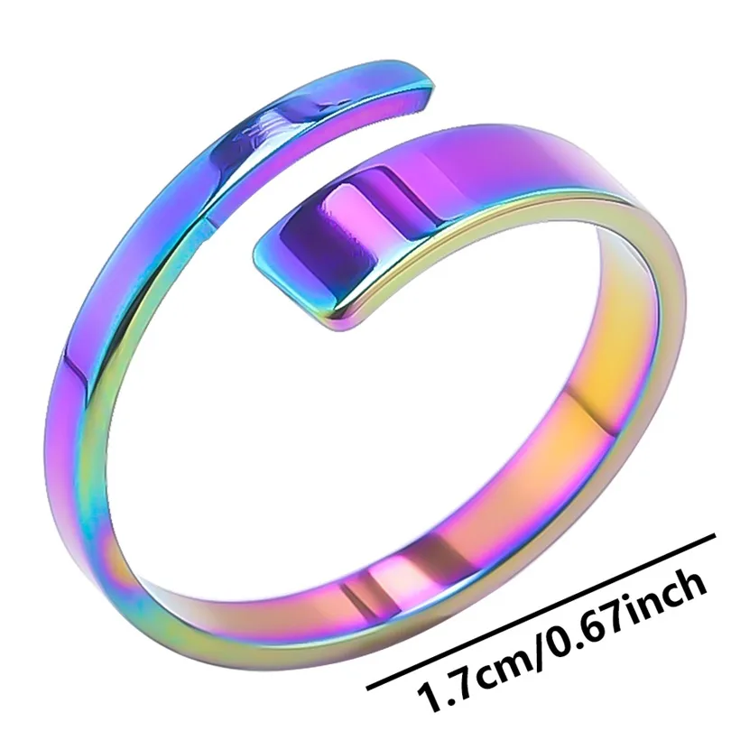 Wholesale Jewelry Commute Solid Color 304 Stainless Steel 18K Gold Plated Polishing Open Rings display picture 8