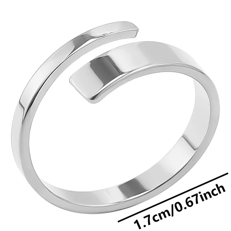 Wholesale Jewelry Commute Solid Color 304 Stainless Steel 18K Gold Plated Polishing Open Rings display picture 9