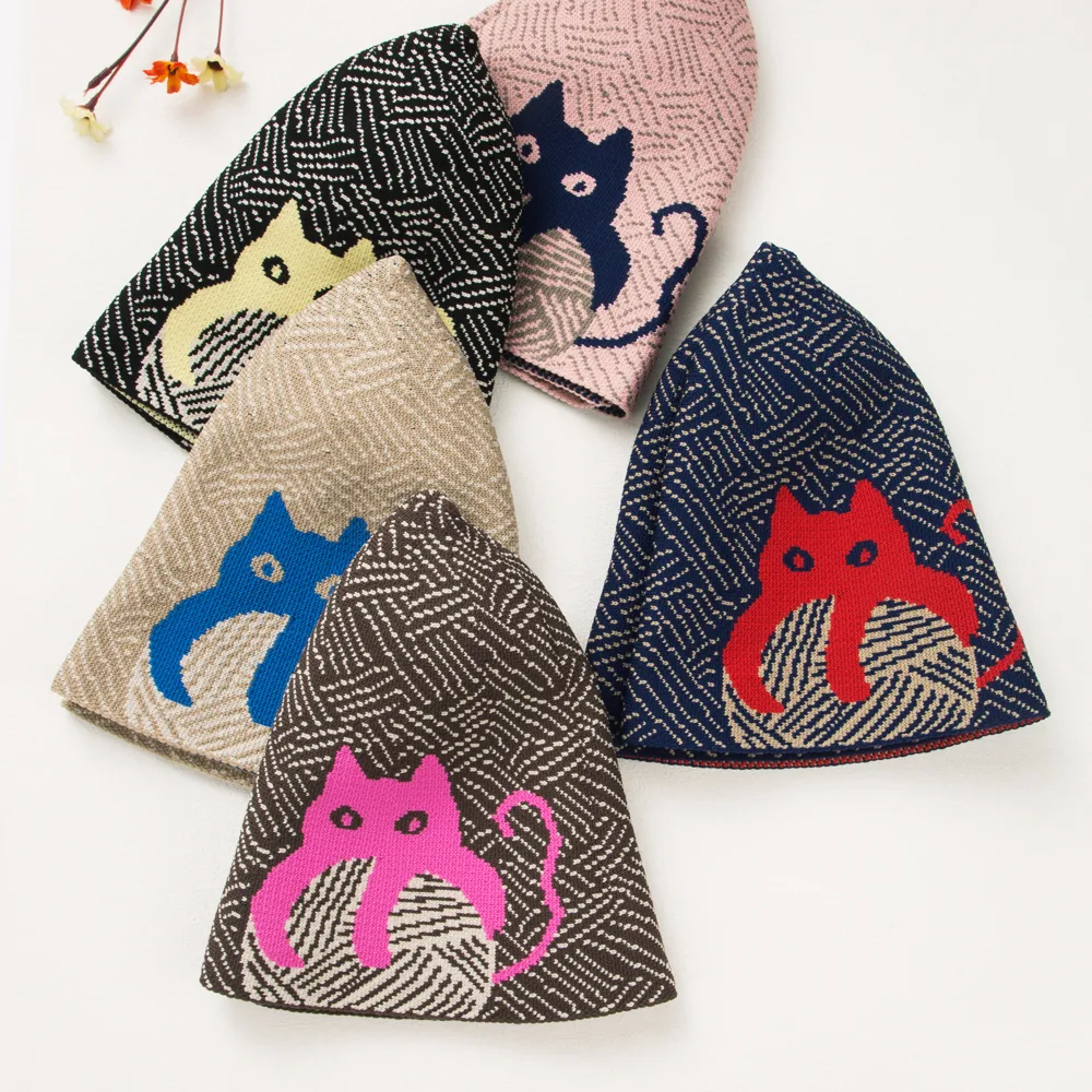 Unisex Ig Style Casual Cat Eaveless Bucket Hat display picture 1