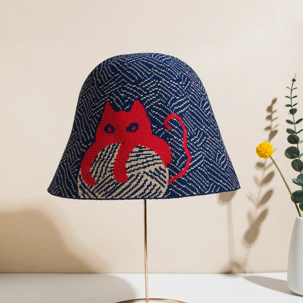 Unisex Ig Style Casual Cat Eaveless Bucket Hat display picture 4
