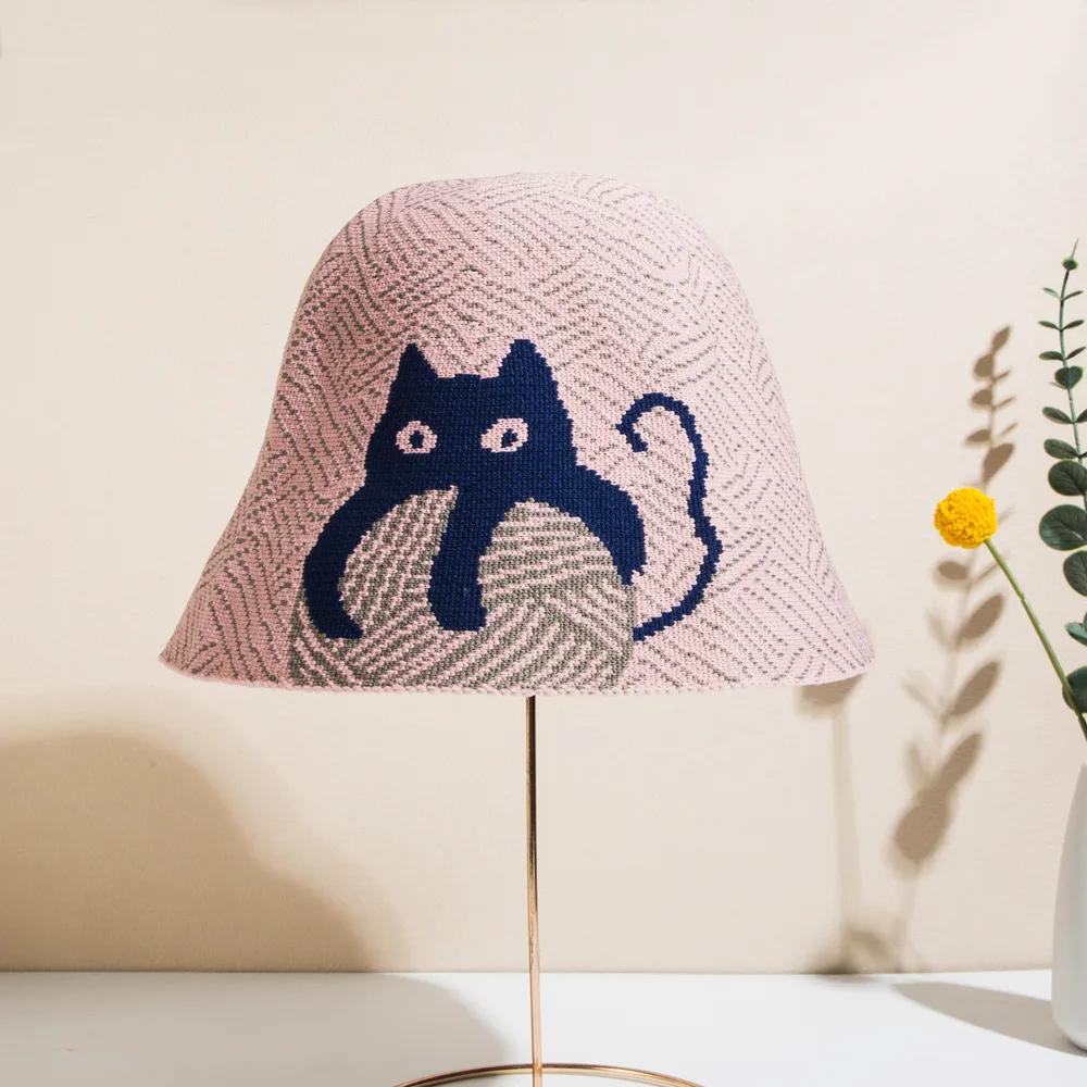 Unisex Ig Style Casual Cat Eaveless Bucket Hat display picture 5
