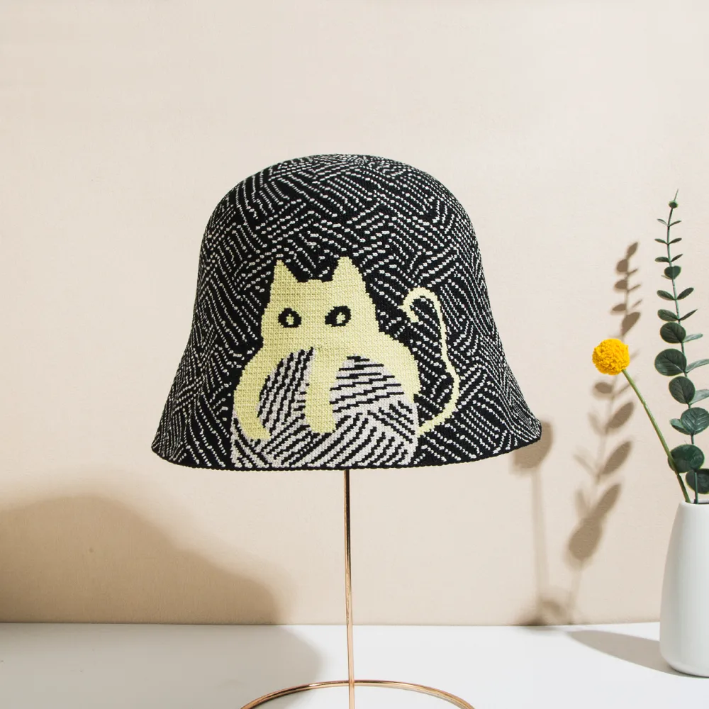 Unisex Ig Style Casual Cat Eaveless Bucket Hat display picture 7