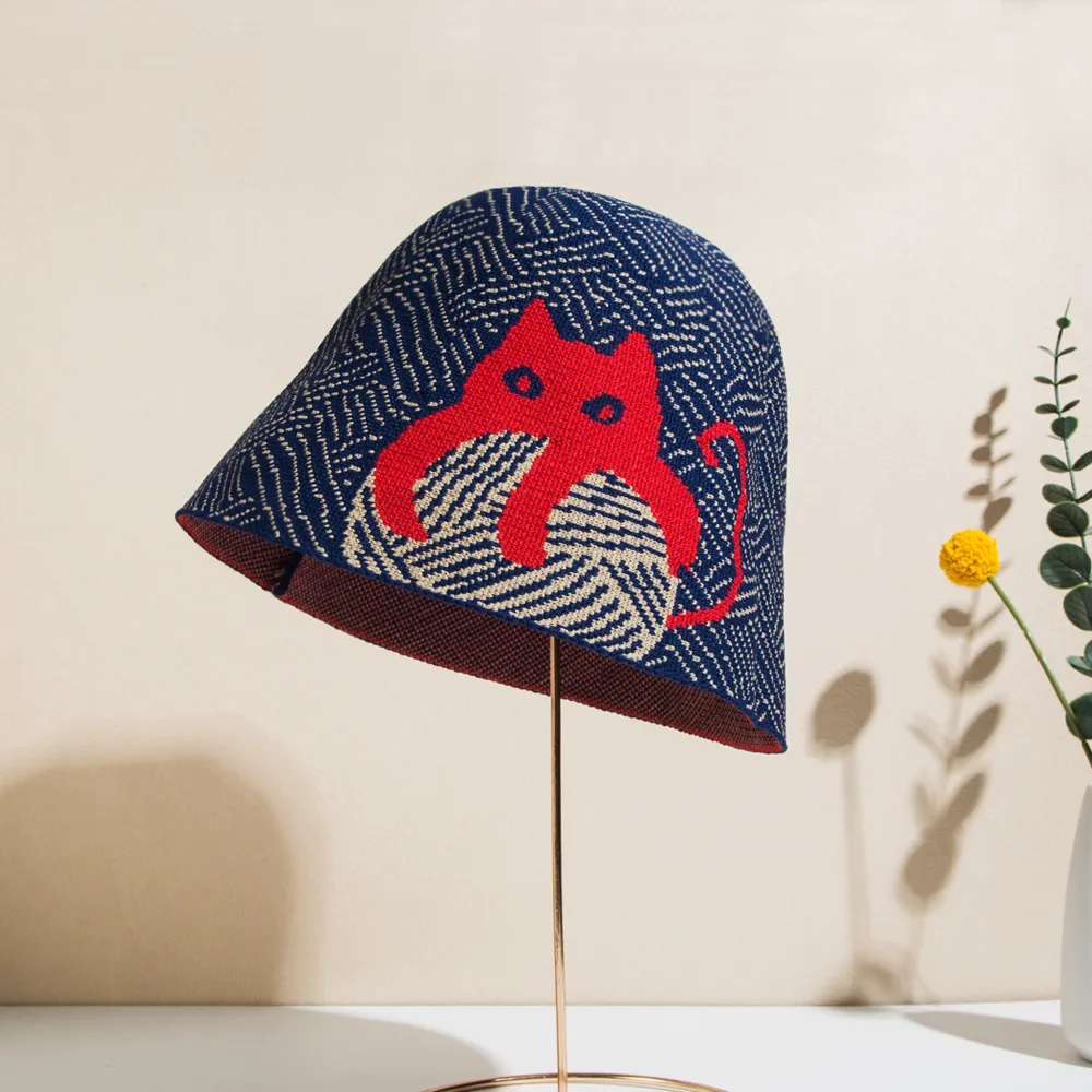 Unisex Ig Style Casual Cat Eaveless Bucket Hat display picture 9