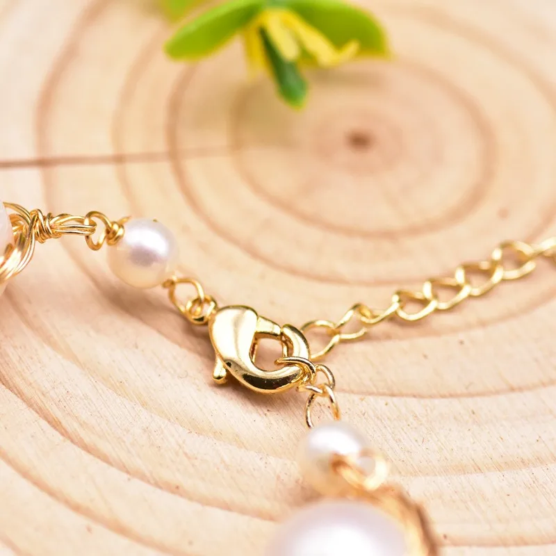 Original Design Geometric Freshwater Pearl Copper Plating Pearl 18k Gold Plated Bracelets display picture 5