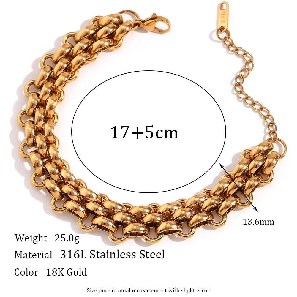 Wholesale Jewelry Simple Style Solid Color 304 Stainless Steel 18K Gold Plated Plating Bracelets Necklace display picture 2