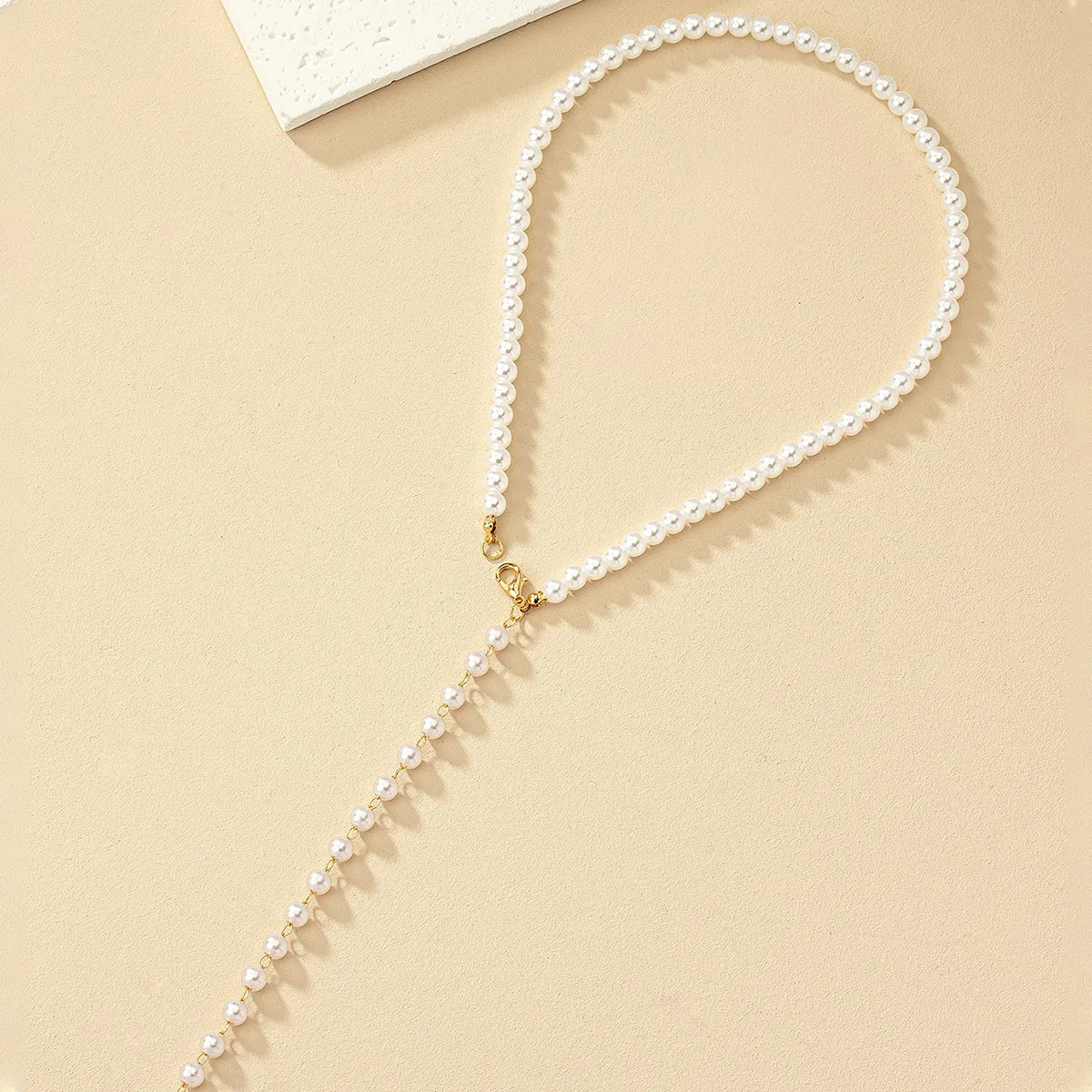Lady Pearl Alloy Beaded Tassel Plating Women's Pendant Necklace display picture 4