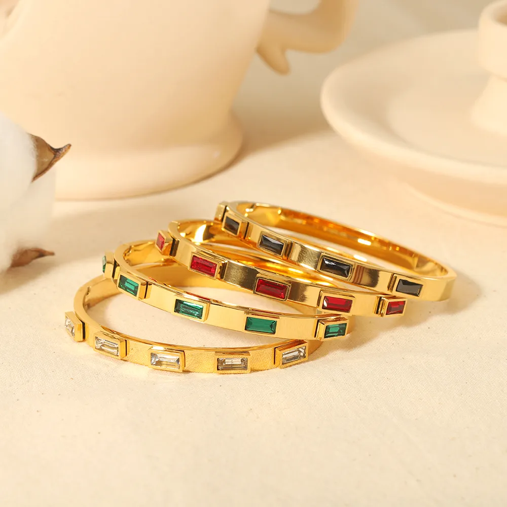 Vintage Style Simple Style Circle Color Block 304 Stainless Steel Bangle In Bulk display picture 1