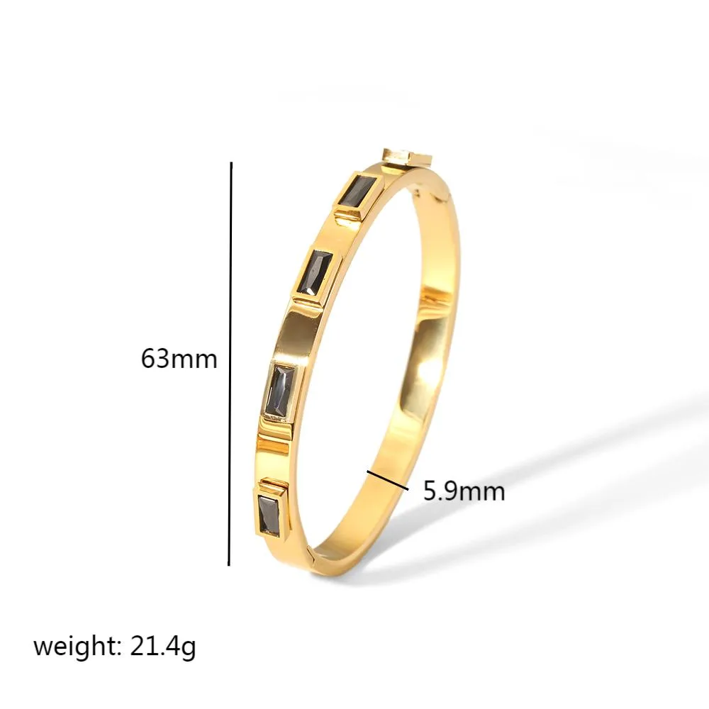 Vintage Style Simple Style Circle Color Block 304 Stainless Steel Bangle In Bulk display picture 5