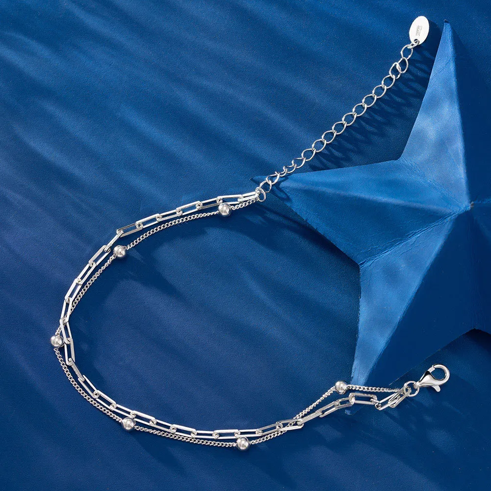 Japanese Style Simple Style Cool Style Paper Clip Sterling Silver Irregular Handmade Plating Bracelets display picture 2