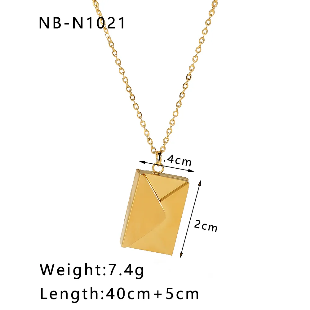 304 Stainless Steel 18K Gold Plated IG Style Simple Style Artistic Plating Hollow Out Inlay Envelope Heart Shape Rhinestones Pendant Necklace display picture 6
