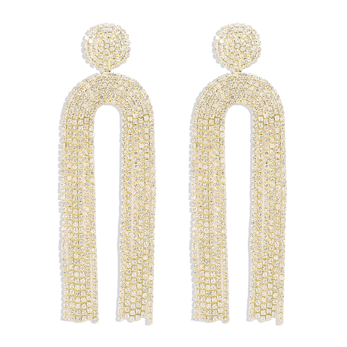 1 Pair Luxurious Modern Style Simple Style Tassel Rhinestone Drop Earrings display picture 2
