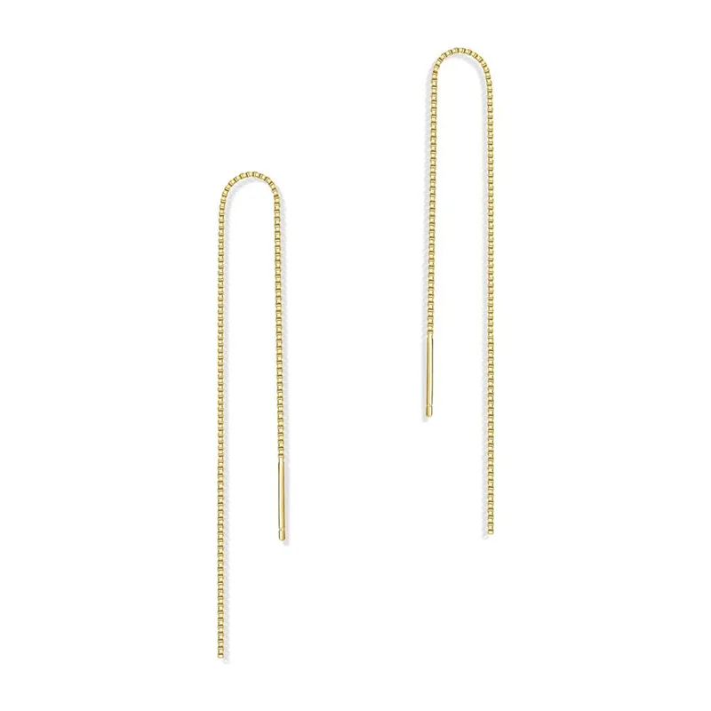 1 Pair Simple Style Solid Color Plating Inlay Copper Zircon Gold Plated Drop Earrings Ear Studs display picture 9