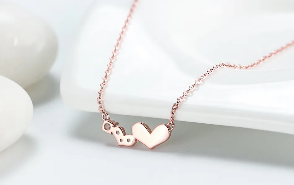 925 Sterling Silver Plated Cable Chain Polishing Plating Chain Love Heart Shape Pendant Necklace display picture 5