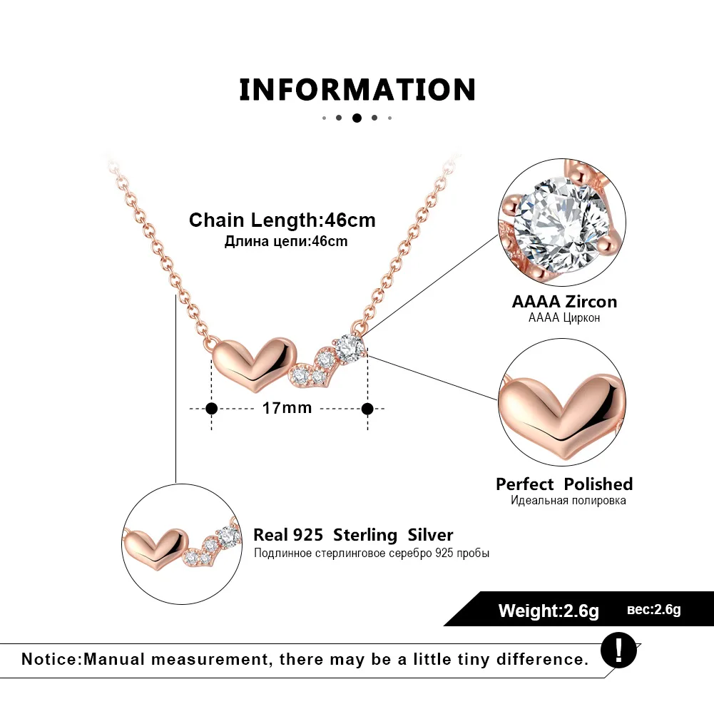 925 Sterling Silver Plated Cable Chain Polishing Plating Chain Love Heart Shape Pendant Necklace display picture 9