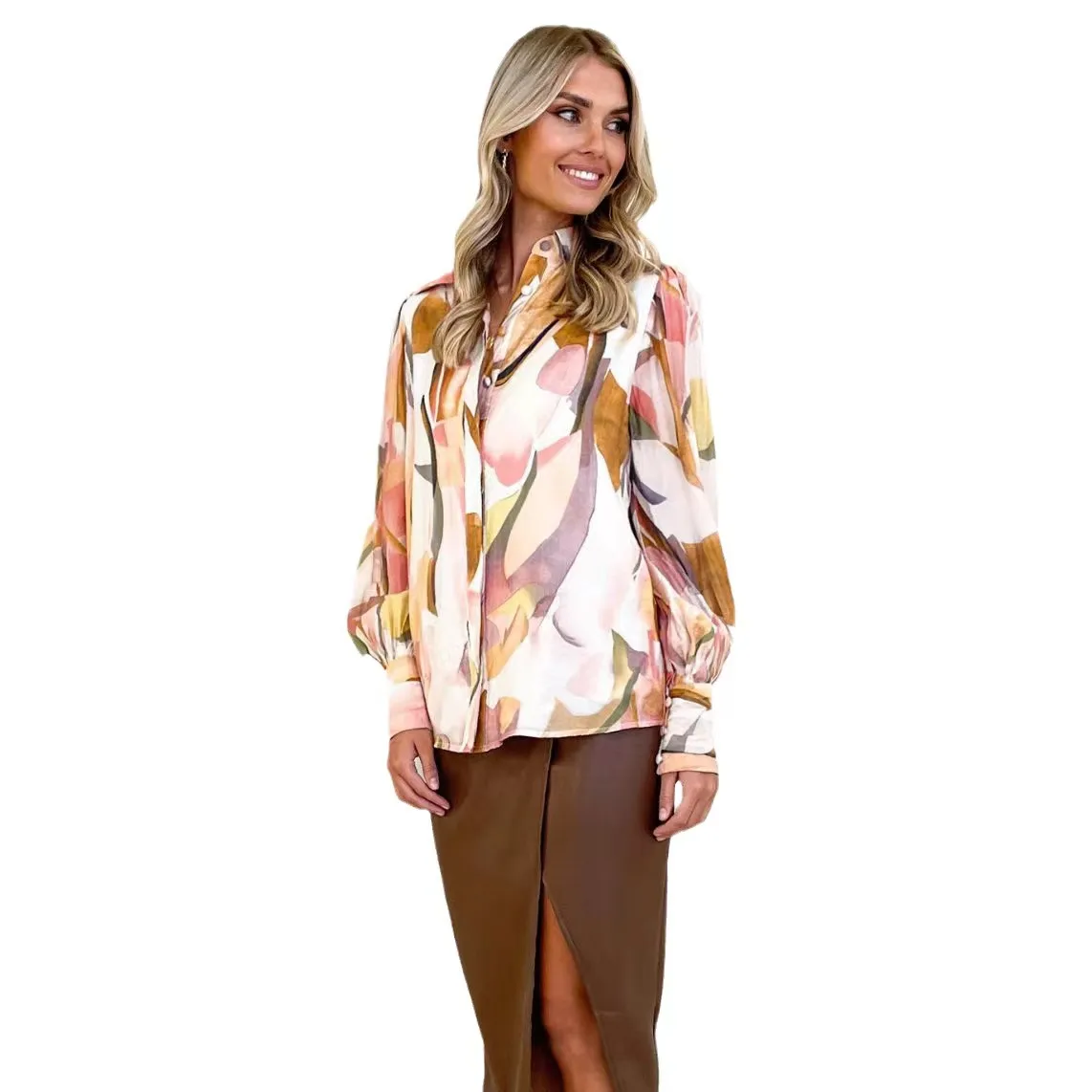 Women's Blouse Long Sleeve Blouses Elegant Color Block display picture 4