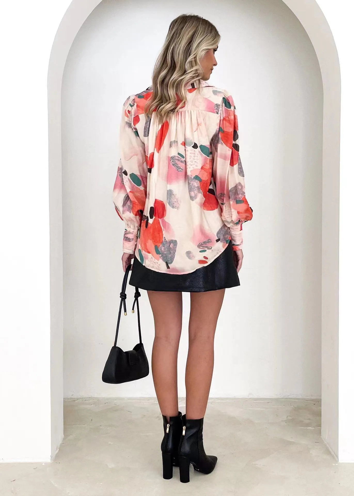 Women's Blouse Long Sleeve Blouses Elegant Color Block display picture 5