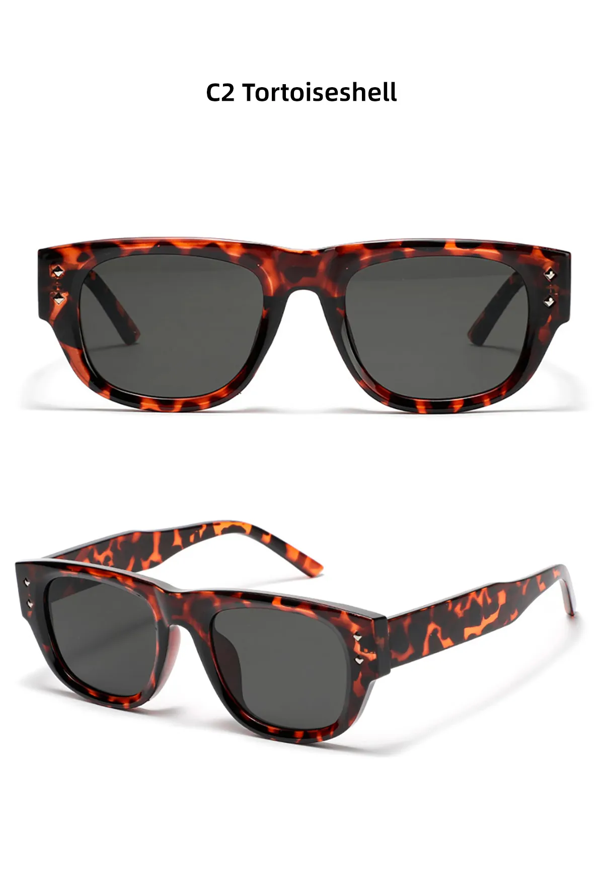 Classic Style Solid Color Ac Square Full Frame Women's Sunglasses display picture 5