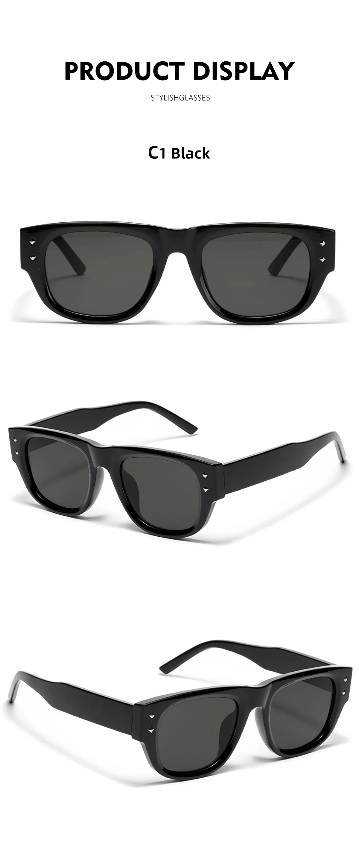 Classic Style Solid Color Ac Square Full Frame Women's Sunglasses display picture 9