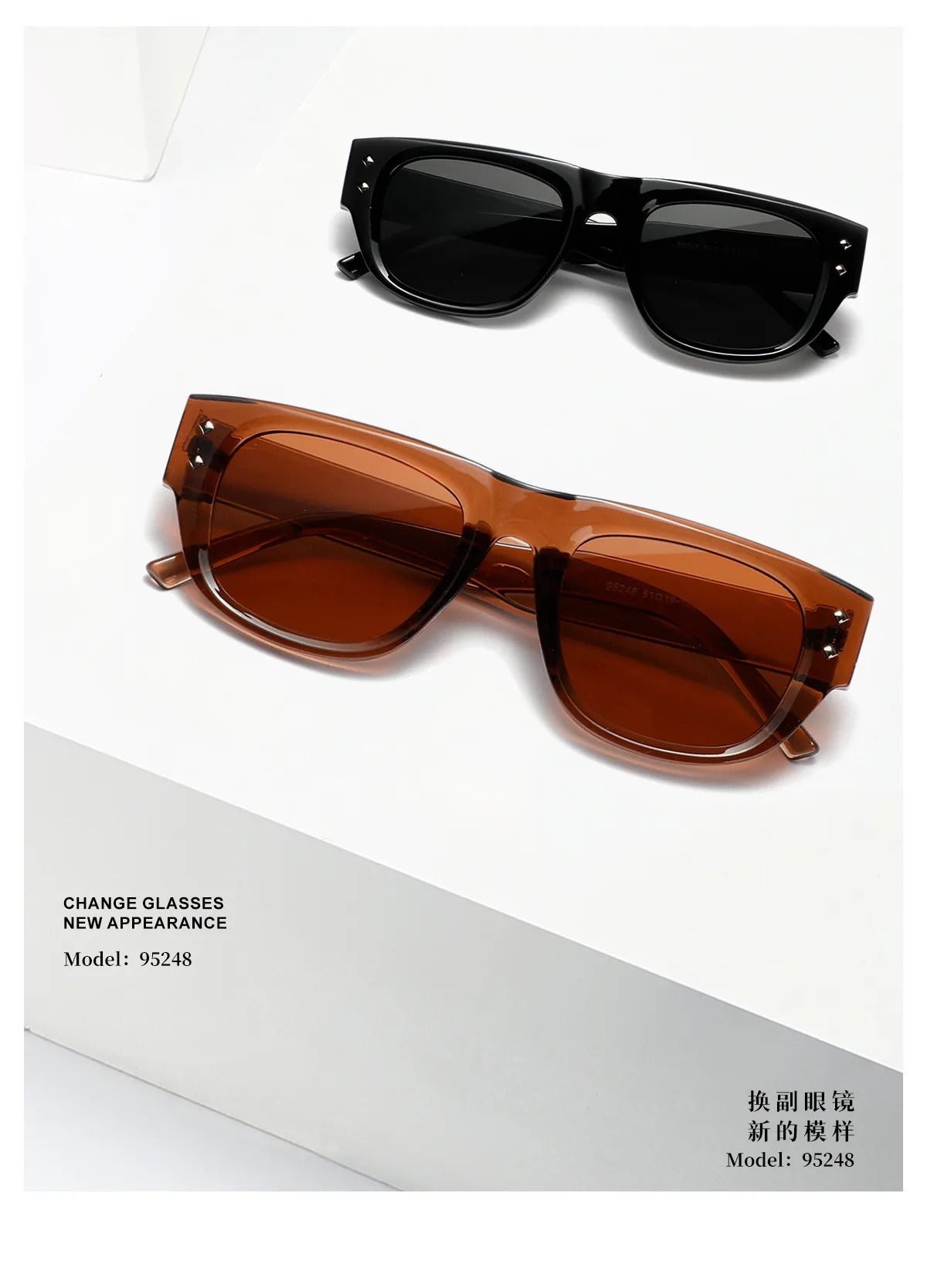 Classic Style Solid Color Ac Square Full Frame Women's Sunglasses display picture 8