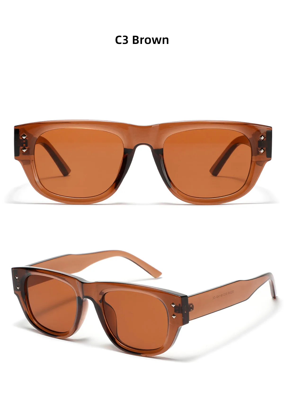 Classic Style Solid Color Ac Square Full Frame Women's Sunglasses display picture 7
