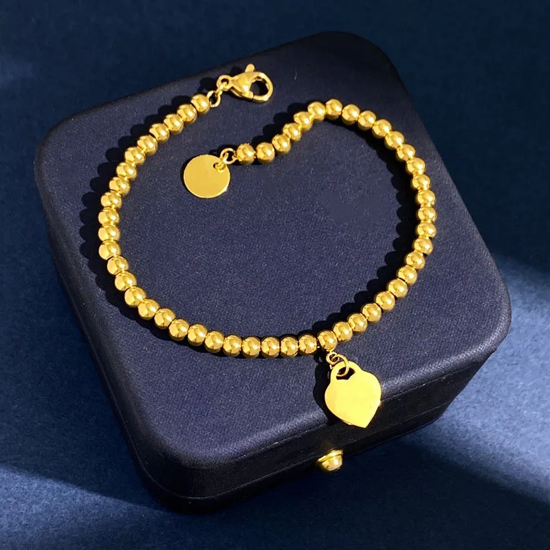 Copper Commute Beaded Heart Shape Bracelets display picture 4
