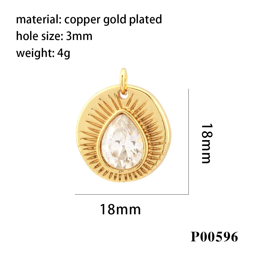 1 Piece Ig Style Pentagram Sun Heart Shape Copper Inlay Pendant Jewelry Accessories display picture 7