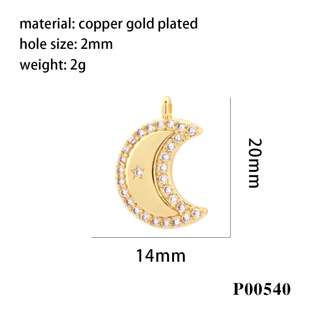 1 Piece Ig Style Pentagram Sun Heart Shape Copper Inlay Pendant Jewelry Accessories display picture 2