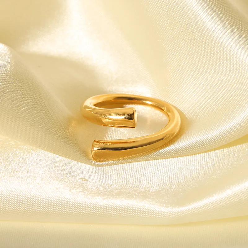 Wholesale Jewelry IG Style Retro Geometric 304 Stainless Steel Natural Stone Rhinestones Zircon 18K Gold Plated Polishing Plating Inlay Rings display picture 6