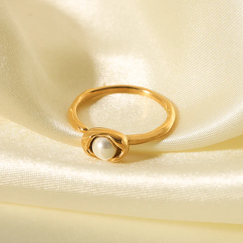 Wholesale Jewelry IG Style Retro Geometric 304 Stainless Steel Natural Stone Rhinestones Zircon 18K Gold Plated Polishing Plating Inlay Rings display picture 10