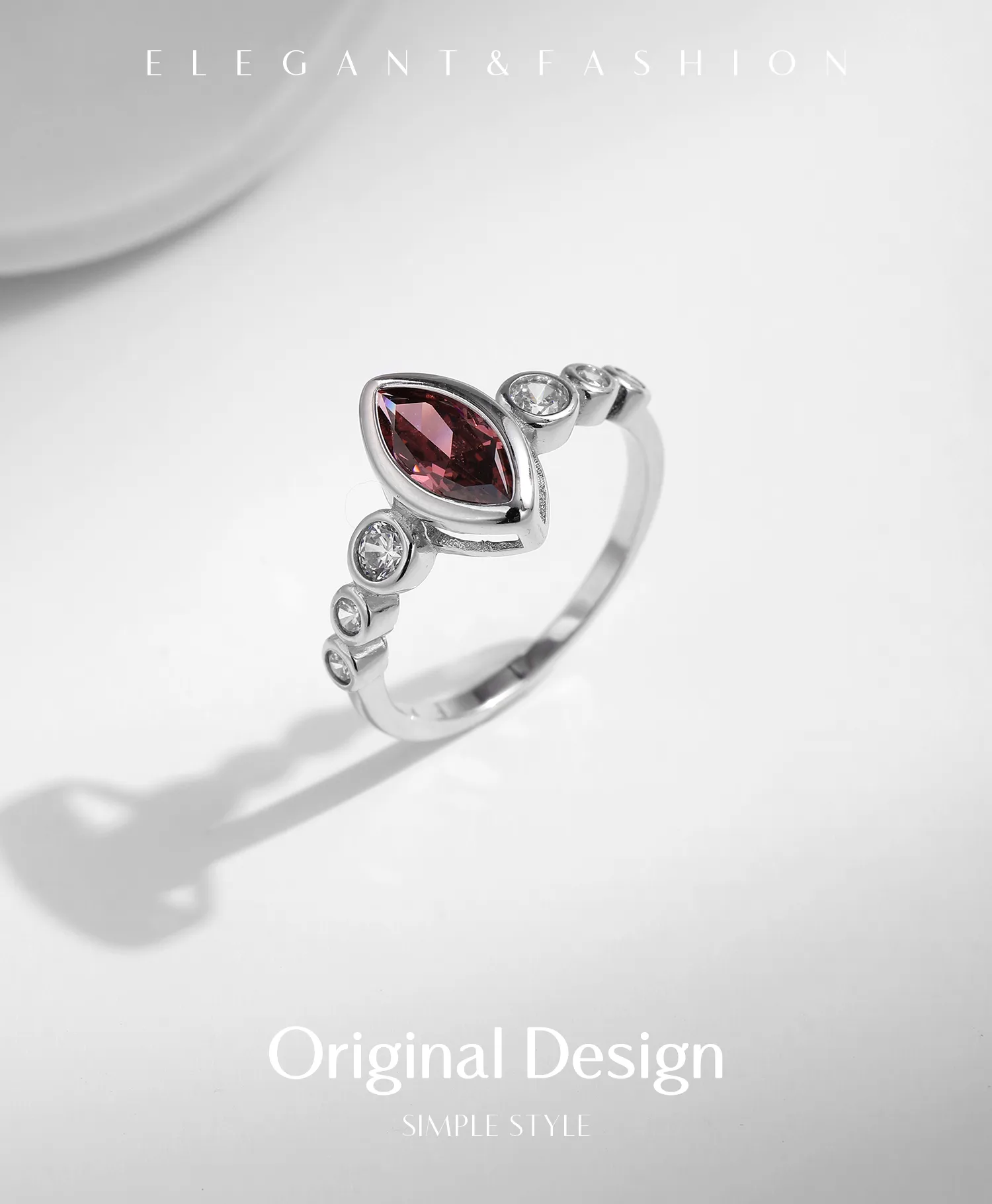 Elegant Simple Style Horse Eye Sterling Silver Plating Inlay Zircon Rhodium Plated Rings display picture 1
