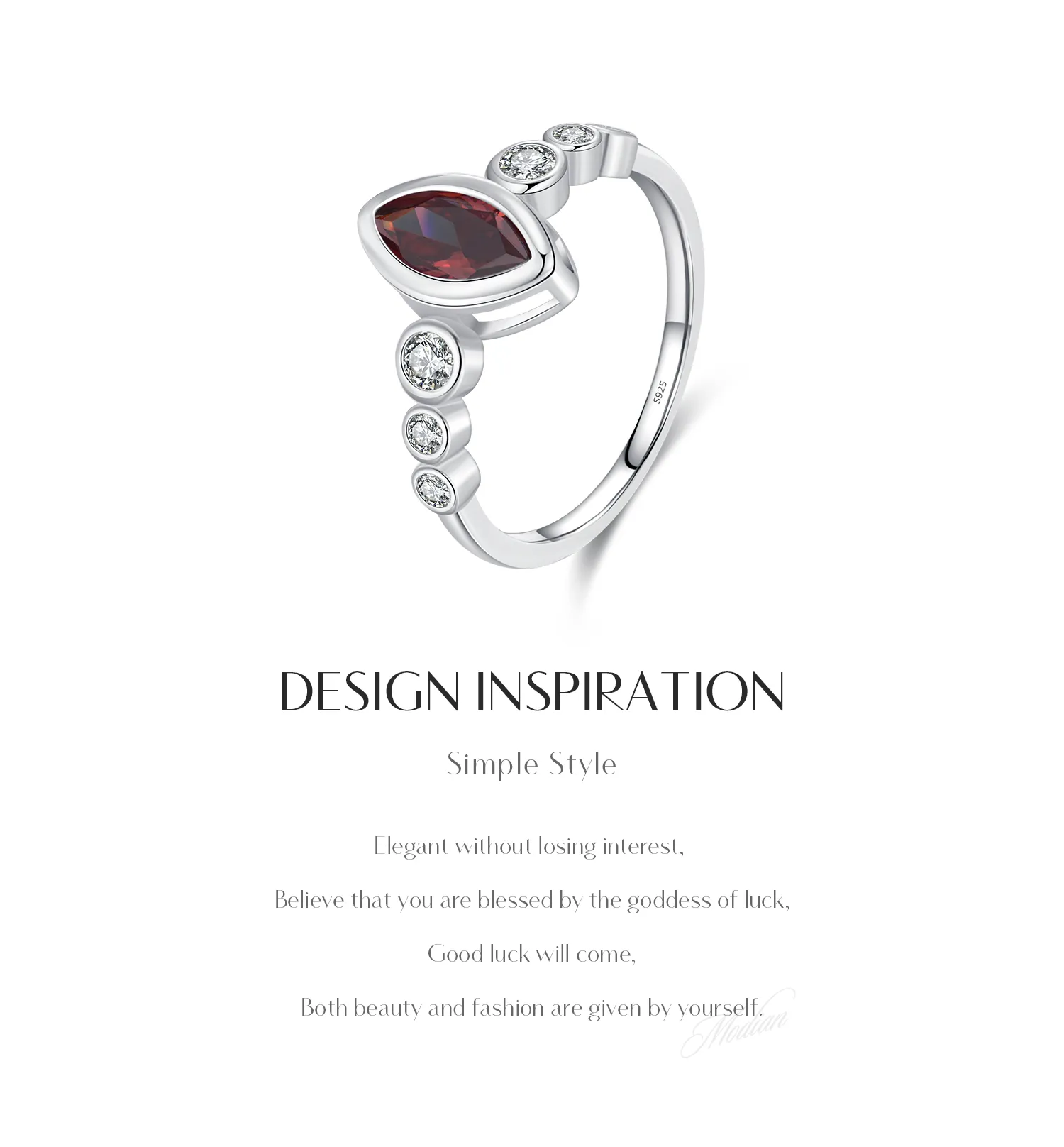 Elegant Simple Style Horse Eye Sterling Silver Plating Inlay Zircon Rhodium Plated Rings display picture 2