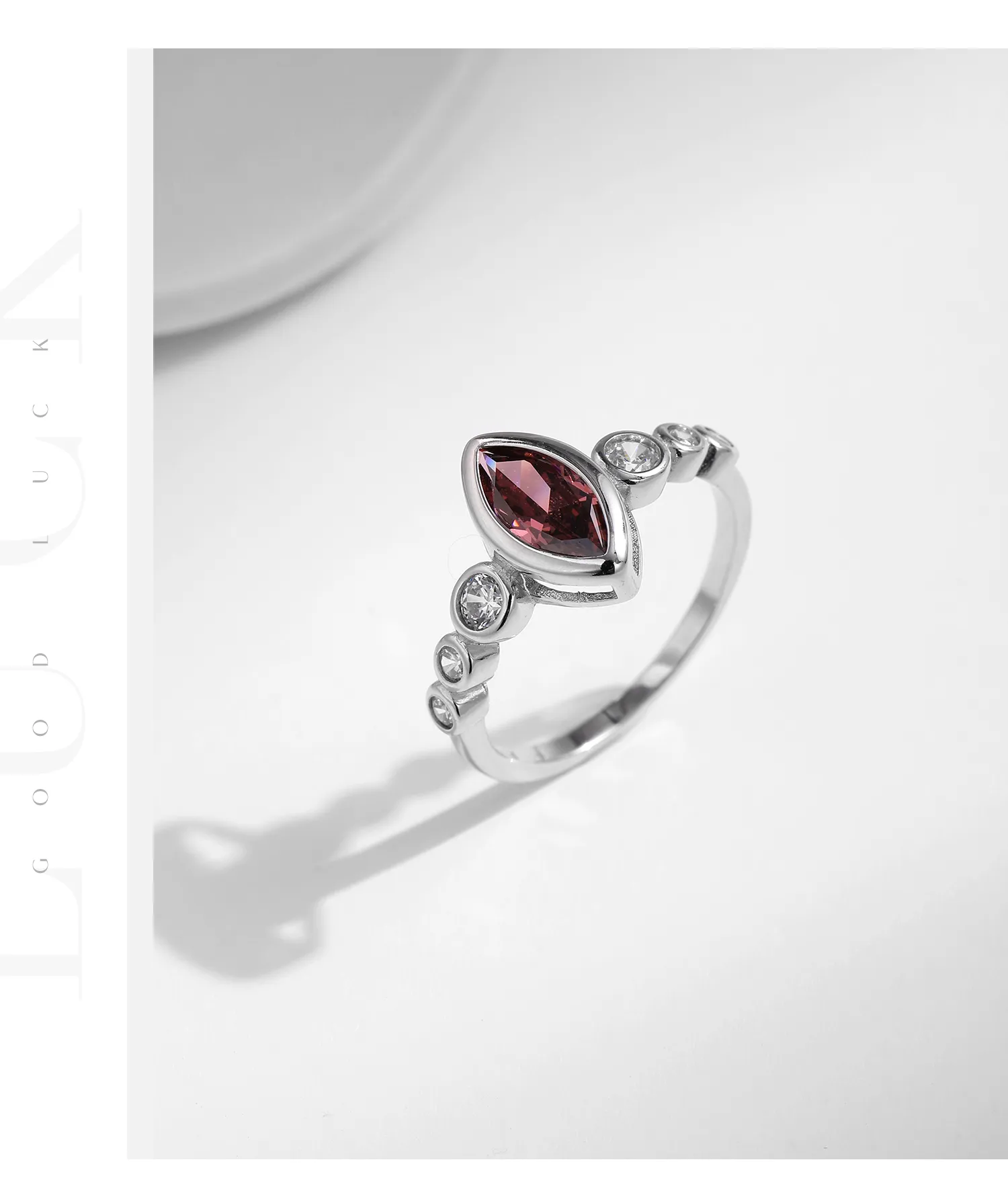 Elegant Simple Style Horse Eye Sterling Silver Plating Inlay Zircon Rhodium Plated Rings display picture 6