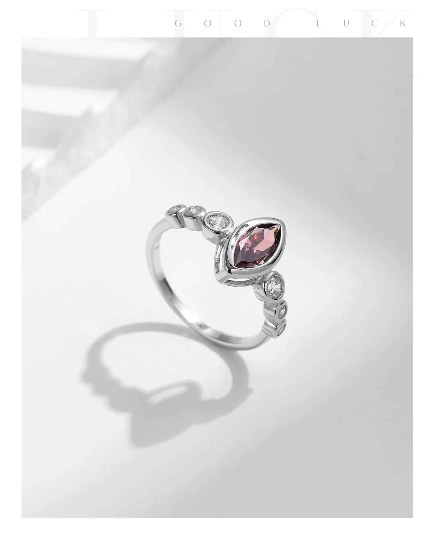 Elegant Simple Style Horse Eye Sterling Silver Plating Inlay Zircon Rhodium Plated Rings display picture 7