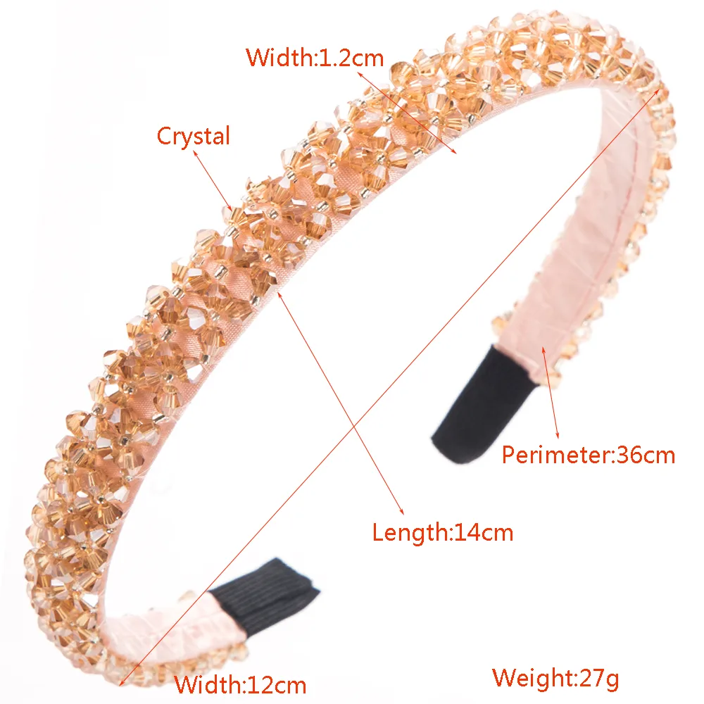 Women's Elegant Solid Color Artificial Crystal Cloth Inlay Artificial Crystal Hair Band display picture 1