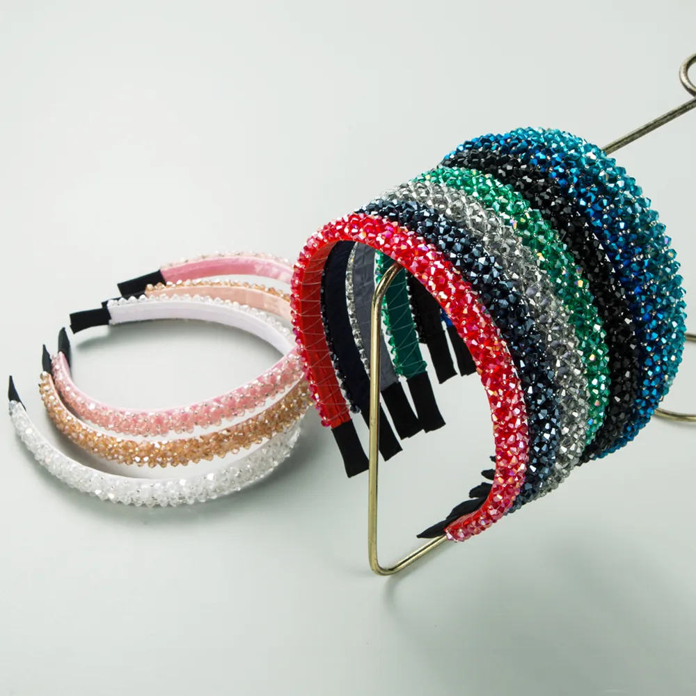 Women's Elegant Solid Color Artificial Crystal Cloth Inlay Artificial Crystal Hair Band display picture 2