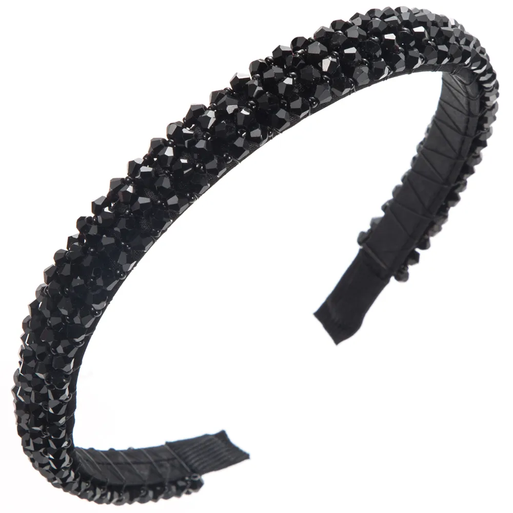 Women's Elegant Solid Color Artificial Crystal Cloth Inlay Artificial Crystal Hair Band display picture 5