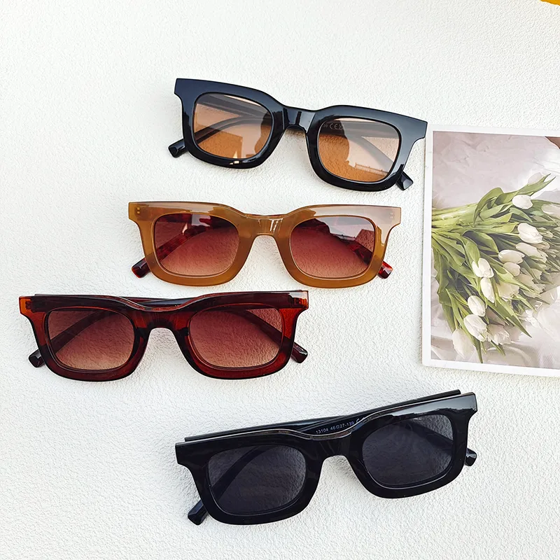 Casual Retro Solid Color Pc Resin Square Full Frame Women's Sunglasses display picture 7
