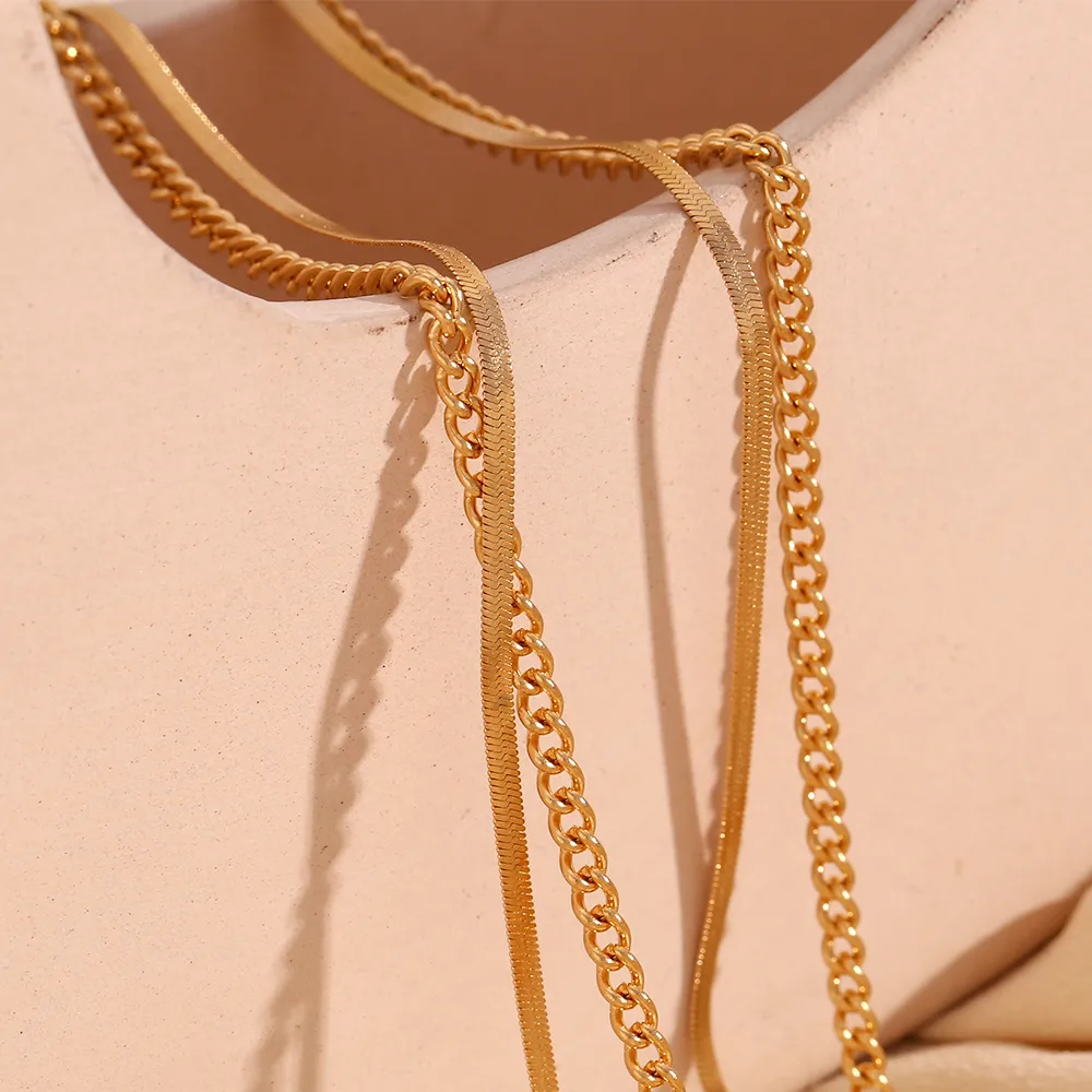 Wholesale Jewelry IG Style Classic Style Sun Square 304 Stainless Steel Shell 18K Gold Plated Plating Inlay Double Layer Necklaces display picture 5
