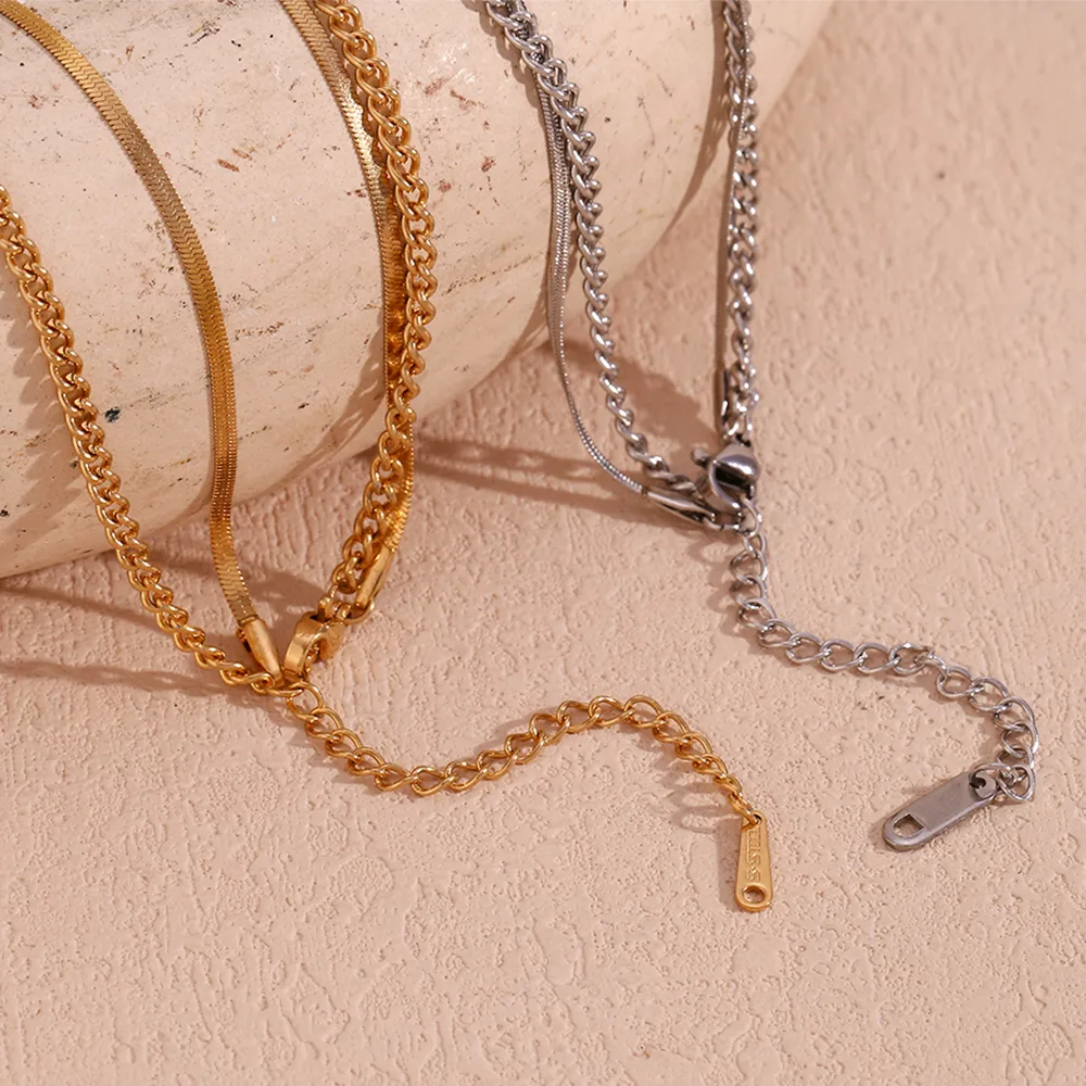 Wholesale Jewelry IG Style Classic Style Sun Square 304 Stainless Steel Shell 18K Gold Plated Plating Inlay Double Layer Necklaces display picture 4