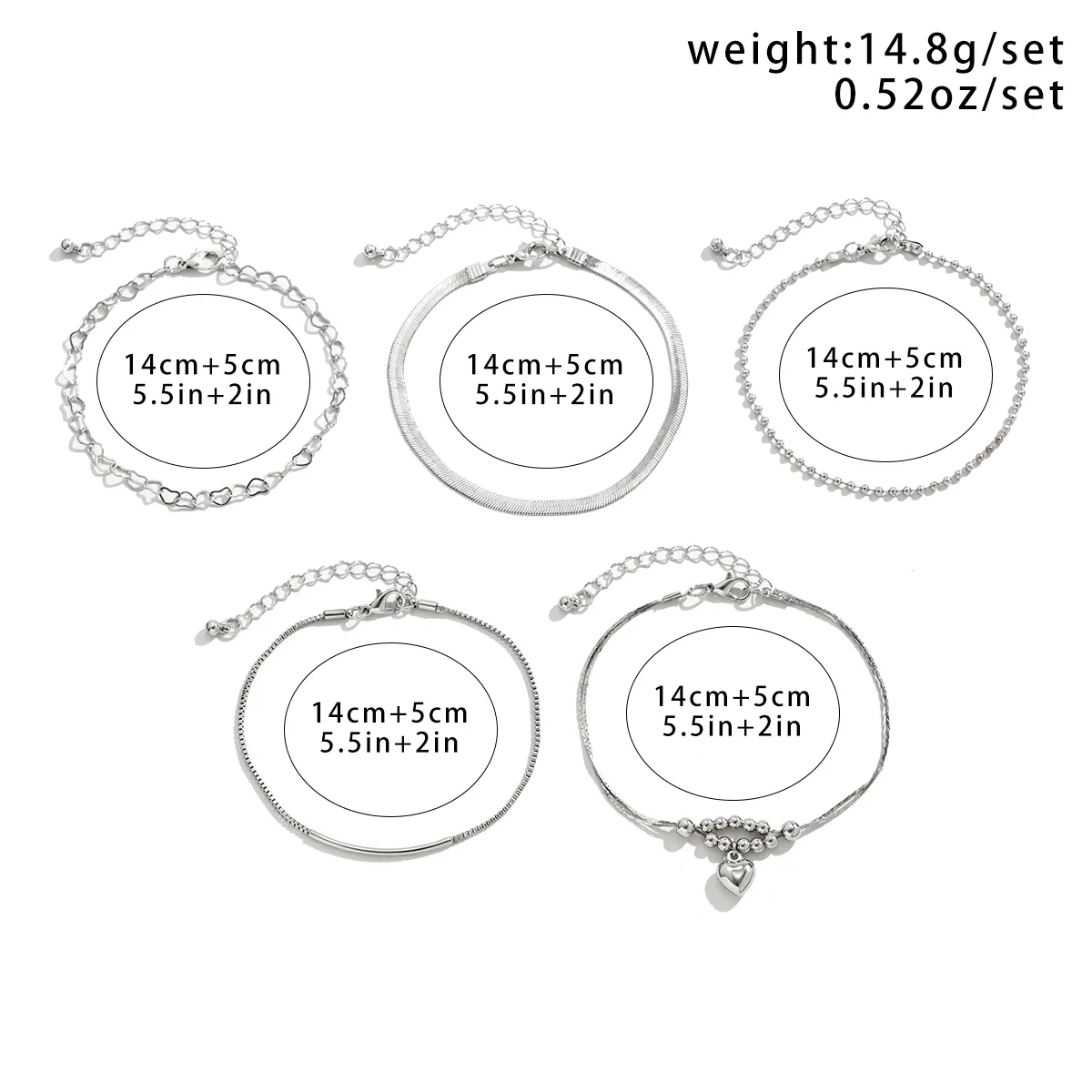Vacation Beach Round Heart Shape Copper Irregular Tassel Chain Women's Anklet display picture 1