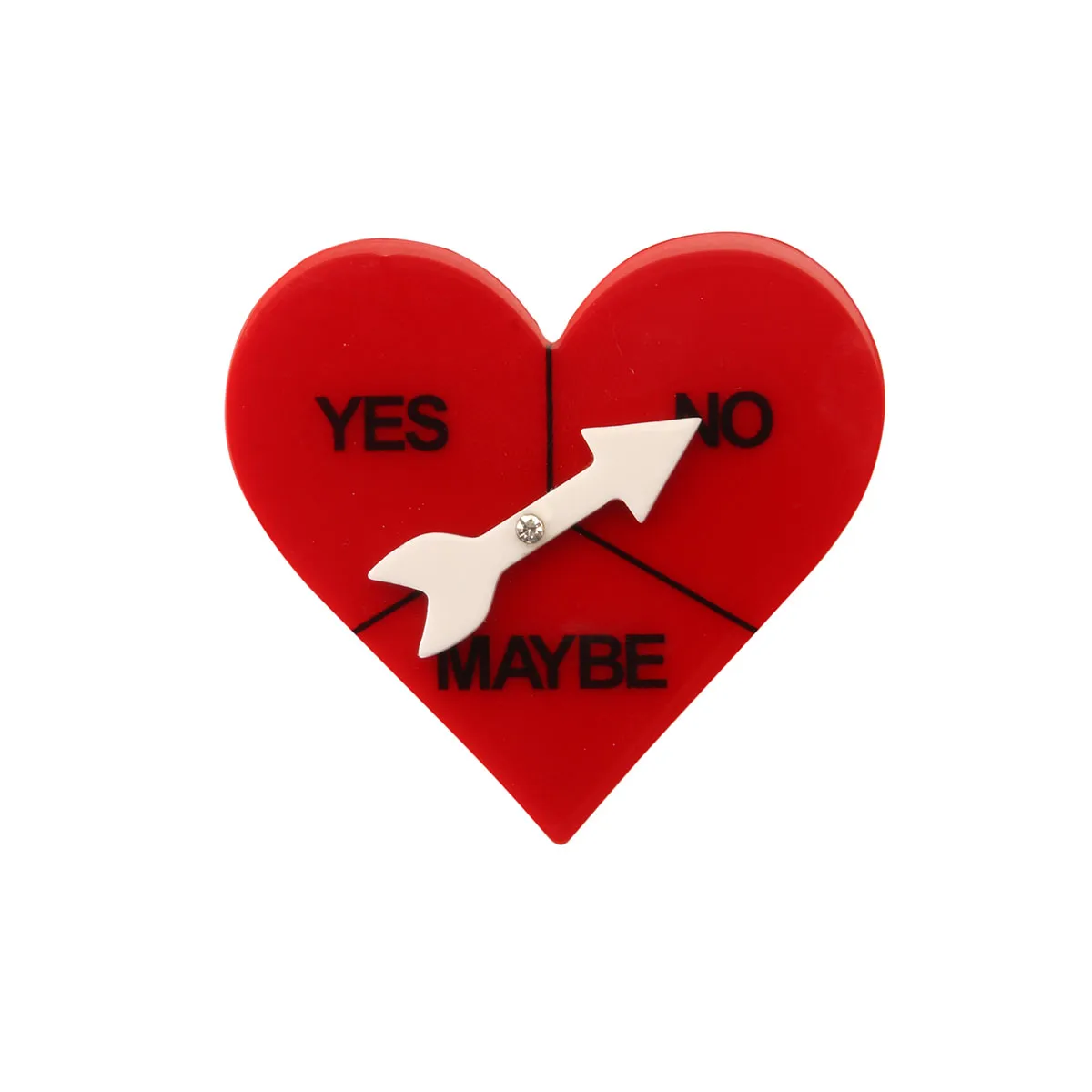 Romantic Simple Style Letter Heart Shape Arylic Women's Brooches 1 Piece display picture 1