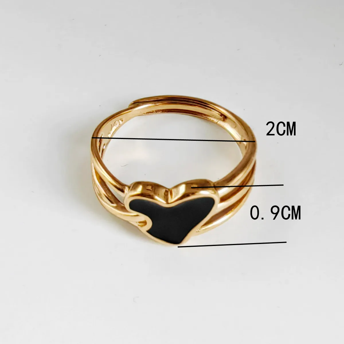 Wholesale Jewelry Streetwear Oval Heart Shape 304 Stainless Steel Titanium Steel 18K Gold Plated Enamel Plating Open Rings display picture 1