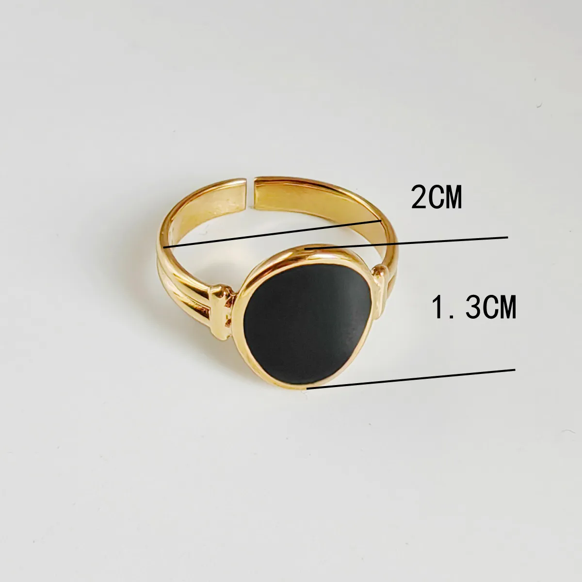 Wholesale Jewelry Streetwear Oval Heart Shape 304 Stainless Steel Titanium Steel 18K Gold Plated Enamel Plating Open Rings display picture 2