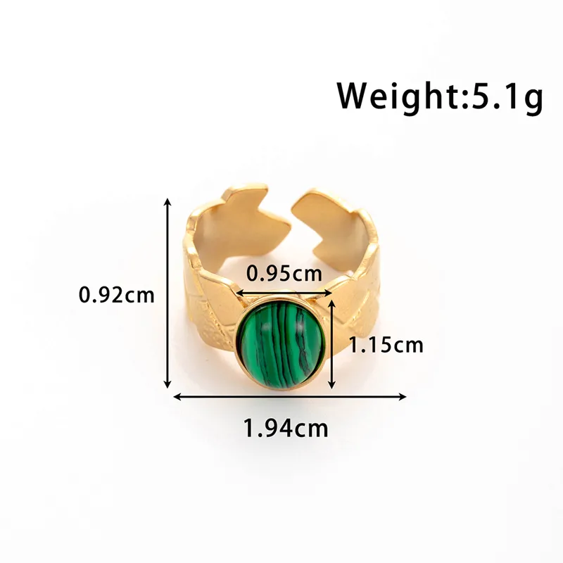 Wholesale Jewelry Elegant Simple Style Streetwear Argyle 304 Stainless Steel Turquoise Inlay Open Rings display picture 3