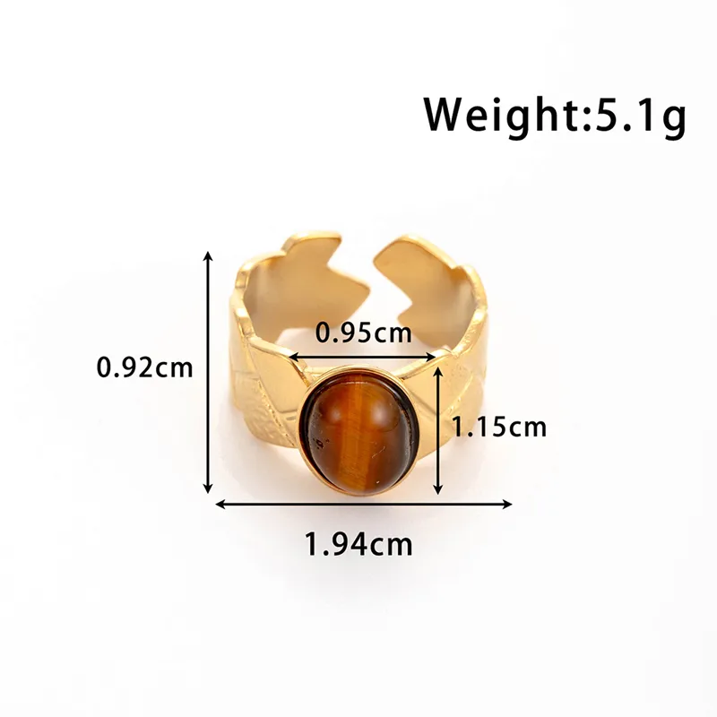 Wholesale Jewelry Elegant Simple Style Streetwear Argyle 304 Stainless Steel Turquoise Inlay Open Rings display picture 2