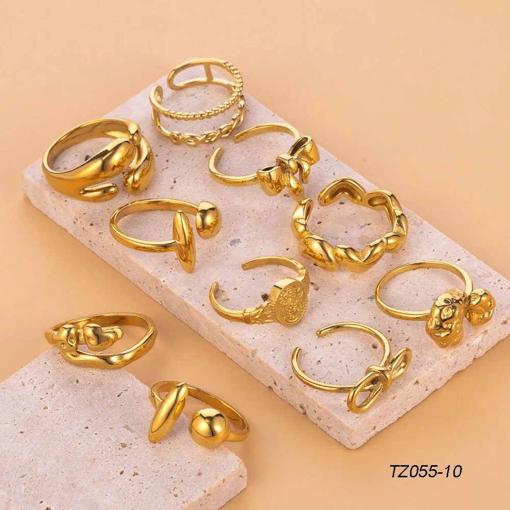 Wholesale Jewelry Simple Style Solid Color Flower Bow Knot Titanium Steel 14K Gold Plated Rings display picture 2