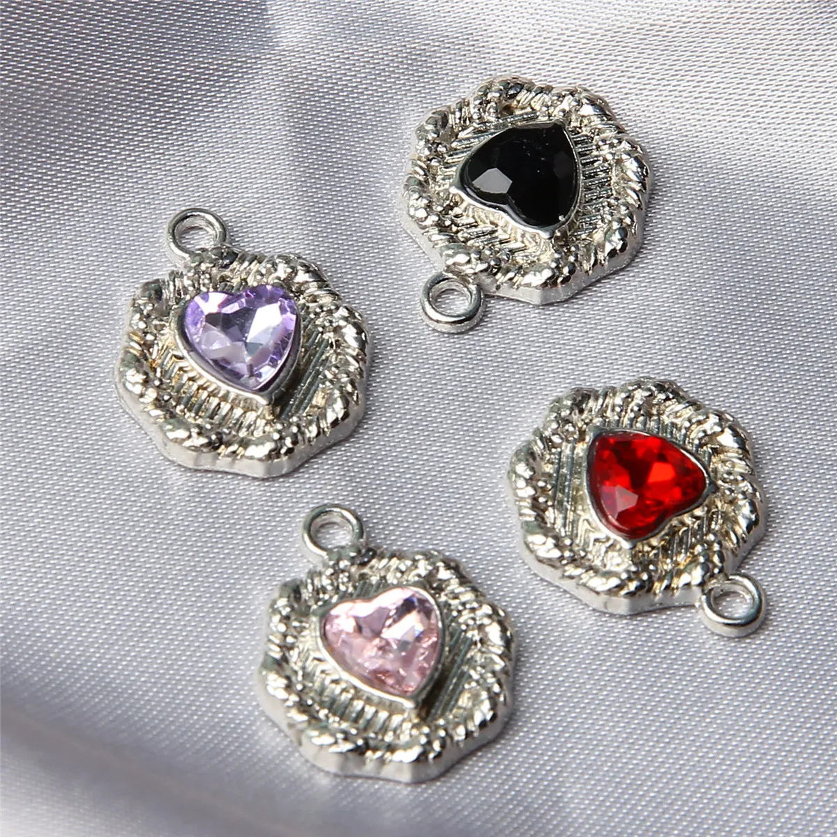 10 PCS/Package 12*17 * 4mm 18*15 * 4mm 19*10 * 6mm Alloy Artificial Pearls Heart Shape Wings Pendant display picture 9