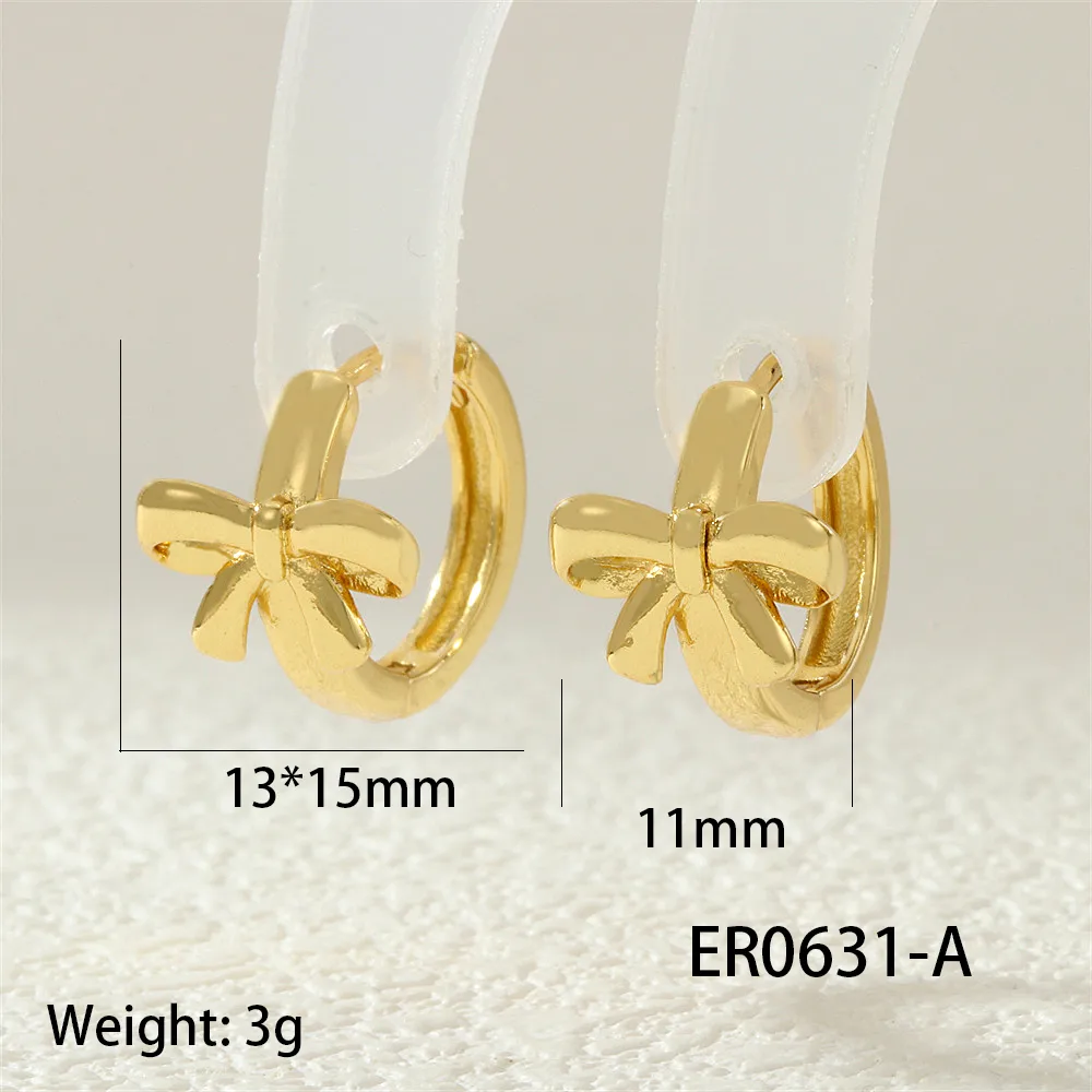 1 Pair IG Style Simple Style Commute Flower Butterfly Inlay Copper Zircon 18K Gold Plated Earrings display picture 10